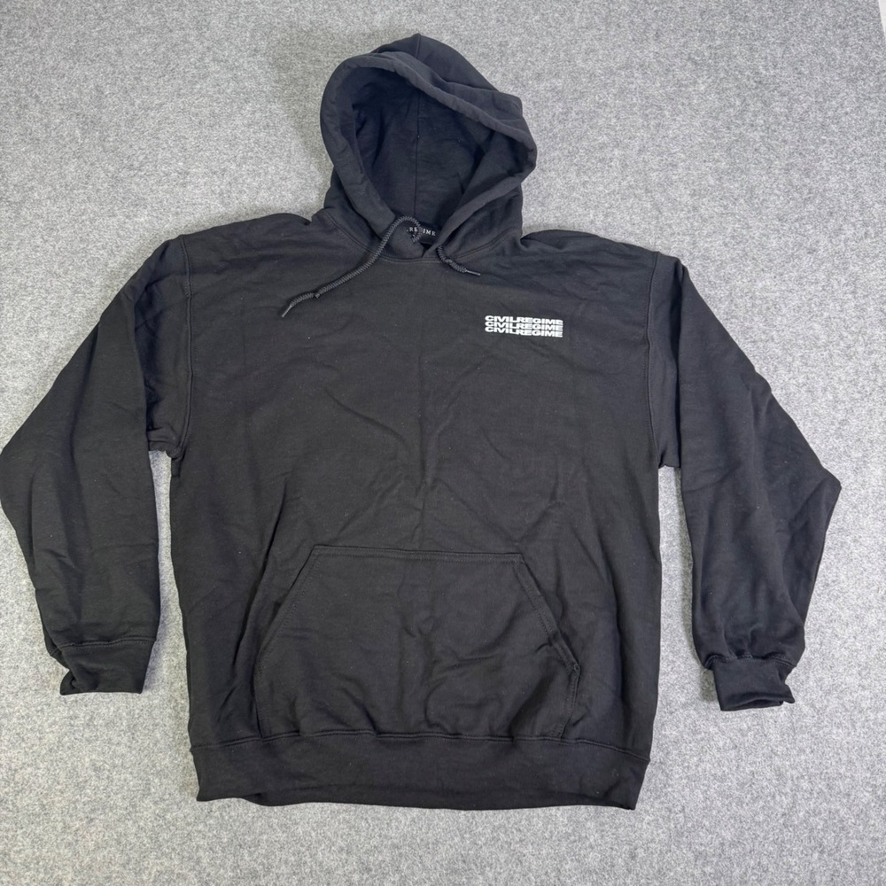 Civil Regime Garden of Dreams Black Graphic Hoodie Mens Large Rebel Youth Dove